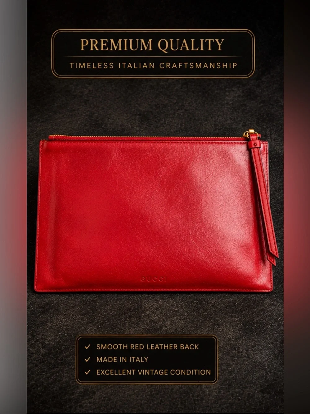 Gucci GG Supreme Limited Edition Bosco Boston Terrier Clutch Pouch ✨✨